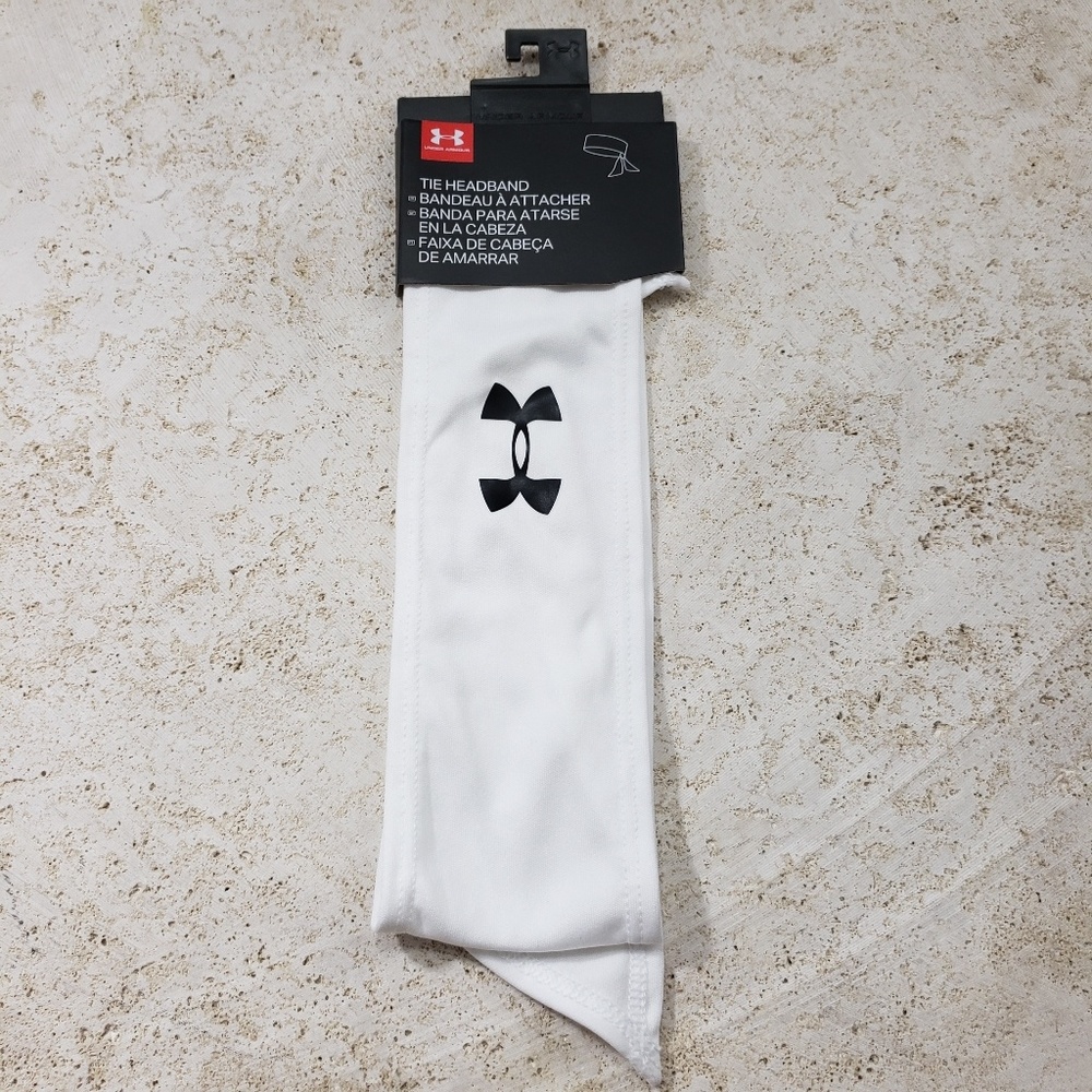 Under Armour Tie Headband Unisex One Size White - Picture 1 of 4